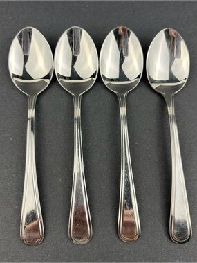 Lagostina MARINA Stainless Teaspoons Lot Of Four, 18-10 Glossy Korea 6.25 in
